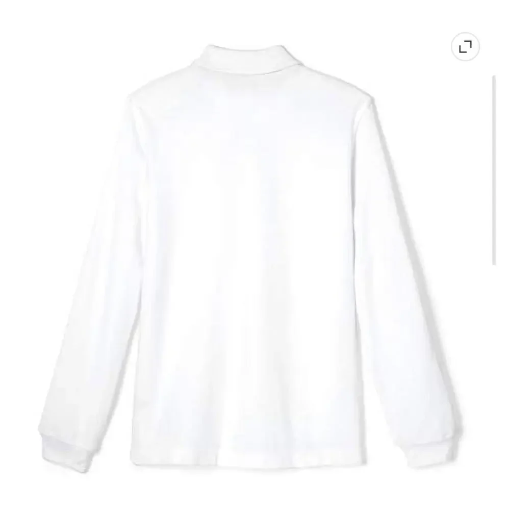 NEW! French Toast XXL 18/20 Long Sleeve Pique Polo Shirt White